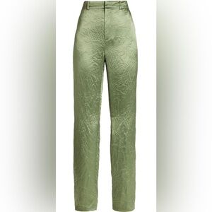 Cinq A Sept Kasid Crinkled Satin Straight-Leg Pants
